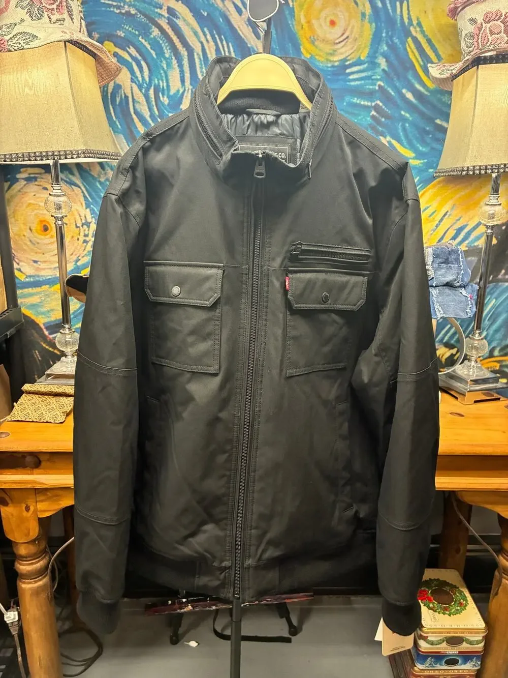 Levi's Black Insulated Bomber Jacket XXL Full Zip Utility Workwear Coat NWT